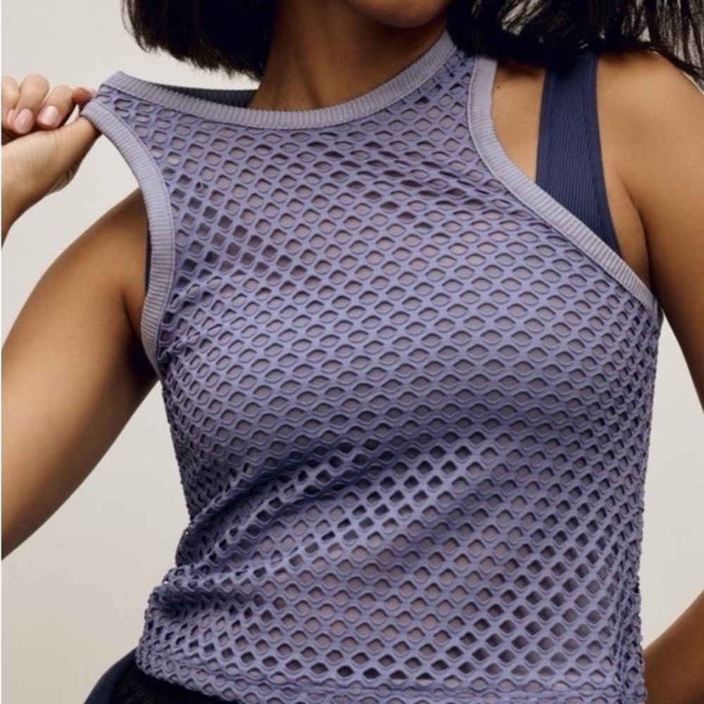 Anthropologie Lilac Mesh Tank Top NWT SMALL - Picture 4 of 4